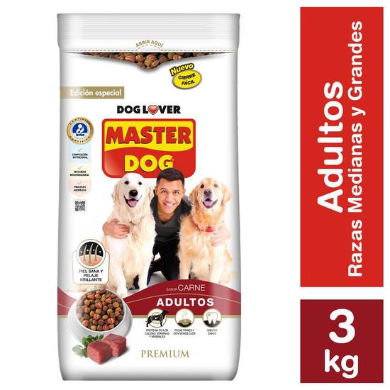 Master dog alimento perro adulto sabor carne (bolsa 3 kg)