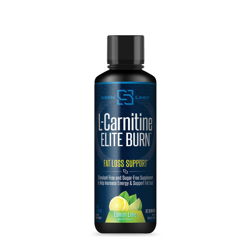 SirenLabs L-Carnitine Elite Burn Fat Loss Support, Lemon Lime (16 fl oz)