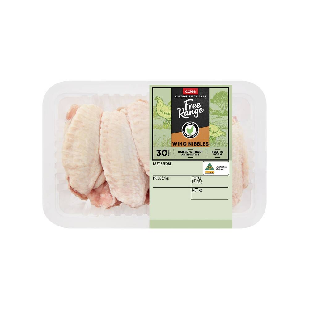 Coles RSPCA Approved Free Range Chicken Wing Nibbles approx. 600g