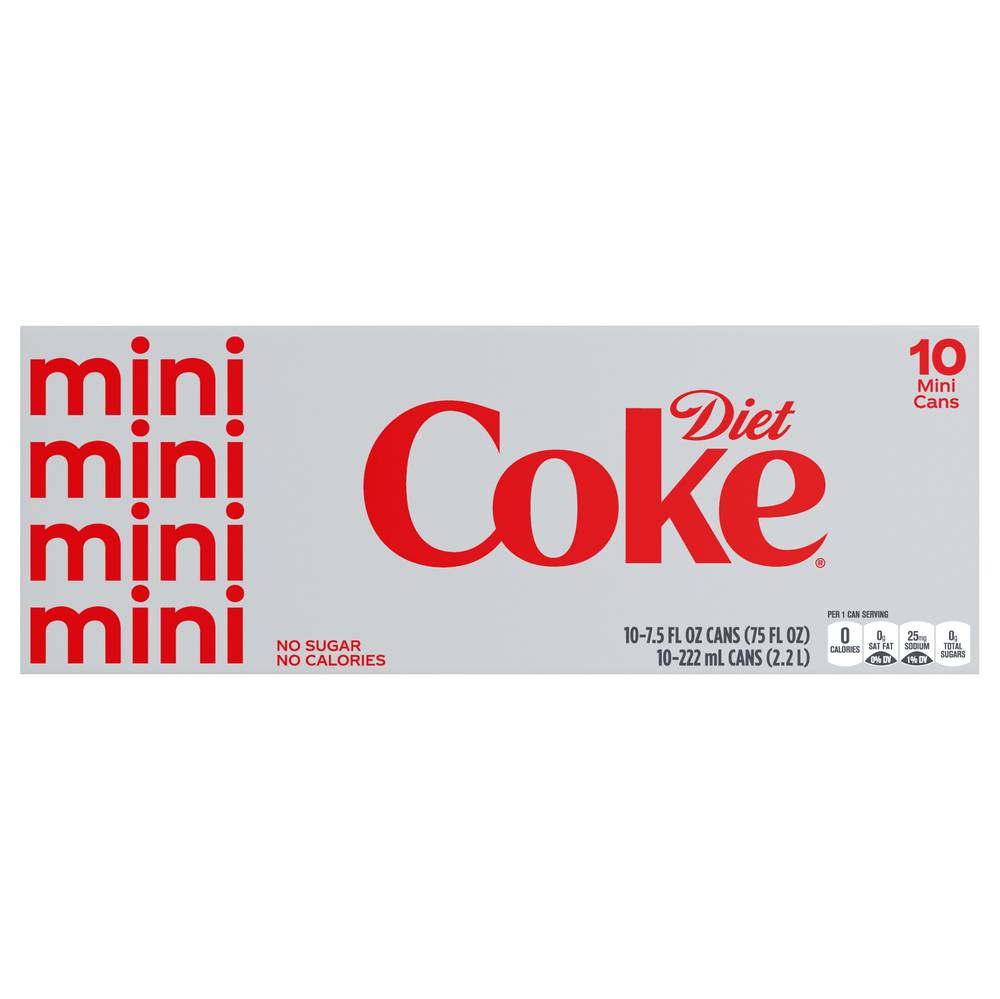 Diet Coke Mini Soda (10 ct, 7.5 fl oz)