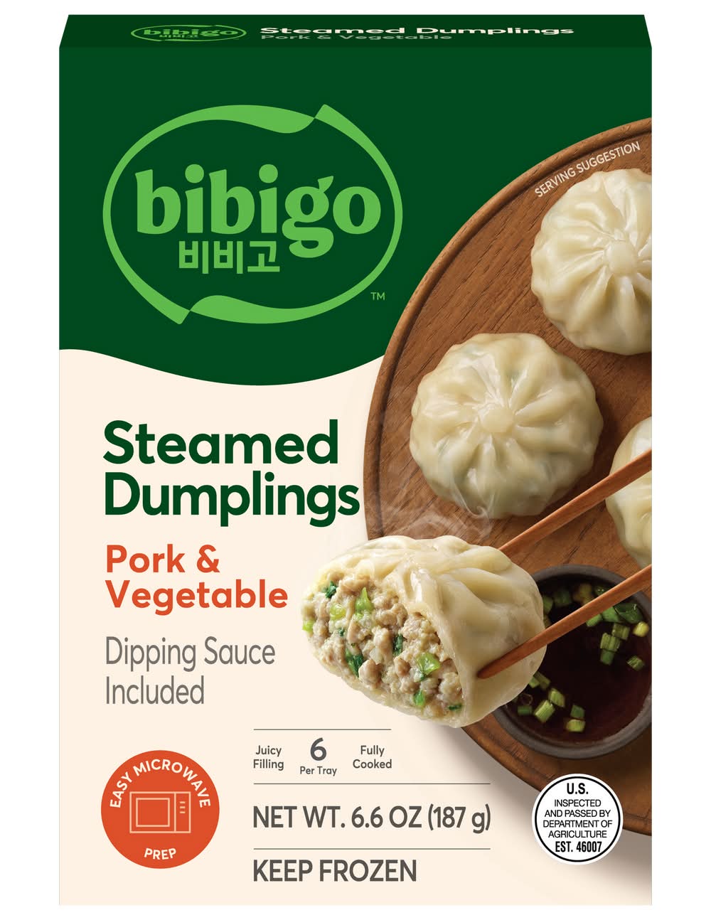 bibigo Pork & Vegetable Korean Style Steamed Dumplings (6.59 oz)
