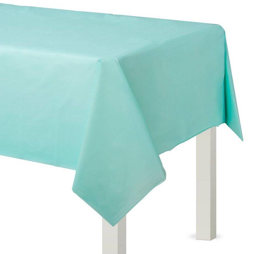 Party City Plastic Table Cover (Robin's Egg Blue)