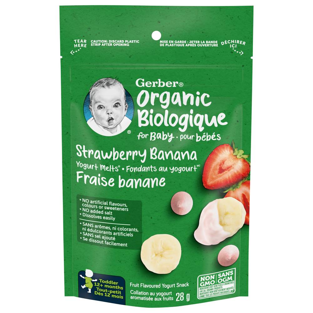 Gerber Organic Yogurt Melts Strawberry Banana Snacks (28 g)