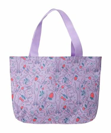 Printed Tote Lunch Bag Purple