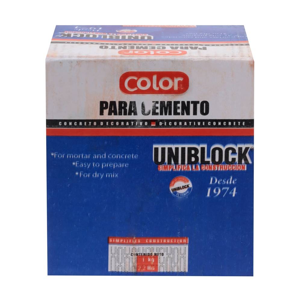 Uniblock color para cemento rojo óxido (caja 1 kg)