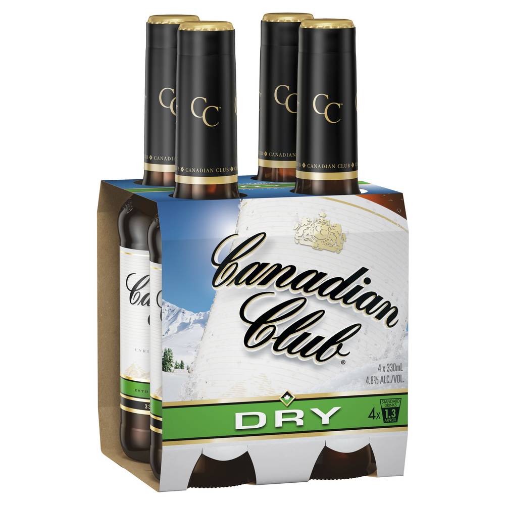 Canadian Club & Dry 4.8% Bottle 330mL X 4 pack