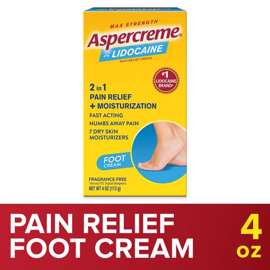 Aspercreme Lidocain Foot Creme Safe for Diabetics - 4 oz