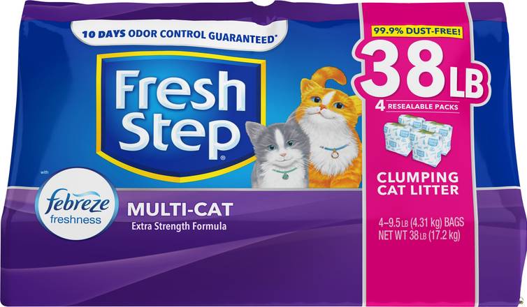 Fresh Step Multi-Cat Scented Litter With the Power Of Febreze, Clumping Cat Litter (38 pound)