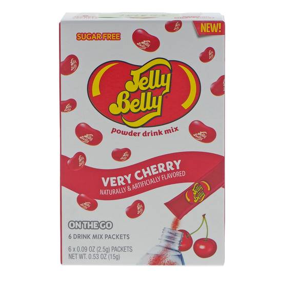 JELLY BELLY Very Cherry Powdered Drink, 6Pc (6ct/15.6g)