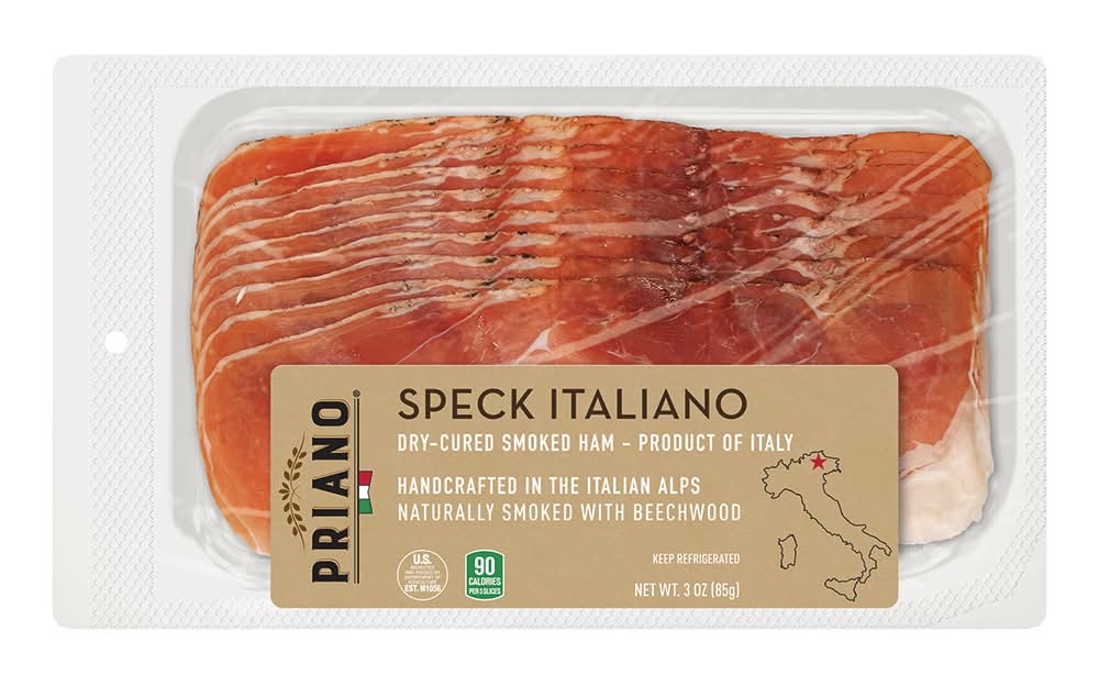 Priano Speck Italiano Dry Cured Smoked Ham (3 oz)
