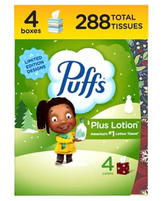 Puffs Plus Lotion 4X72Ct Cubes - 288 Ct