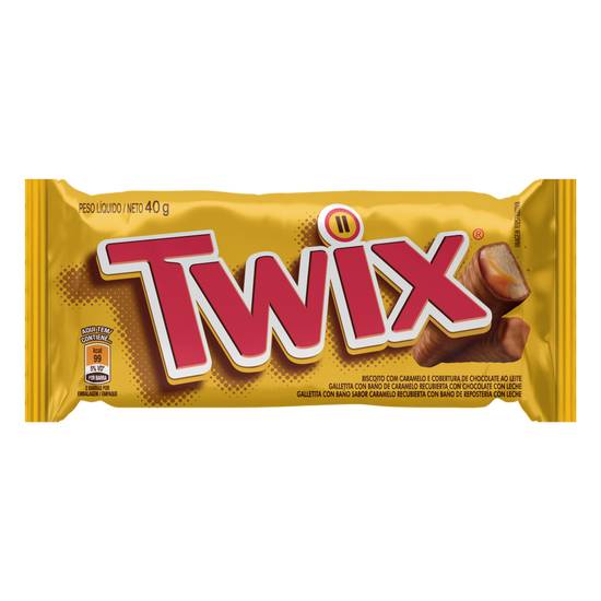 Twix · Chocolate recheado com biscoito e caramelo (40 g)