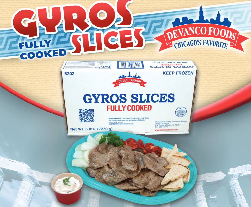 Devanco - Cooked Gyro Slices, Beef & Lamb - 5 lbs (4 Units per Case)