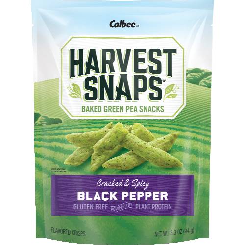 Calbee Harvest Snaps Green Pea Snack Crisps Black Pepper