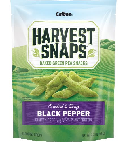 Calbee Harvest Snaps Green Pea Snack Crisps Black Pepper