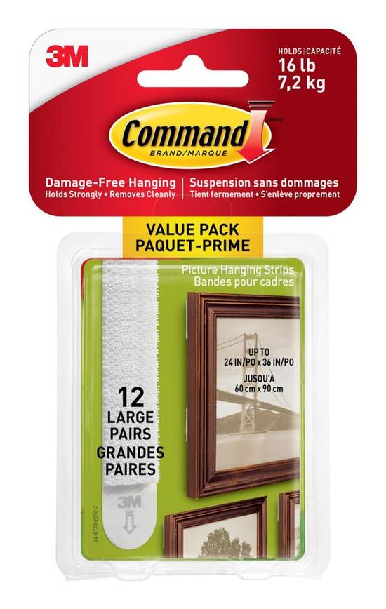 Command White Picture Hanging Strips L (12 pairs)