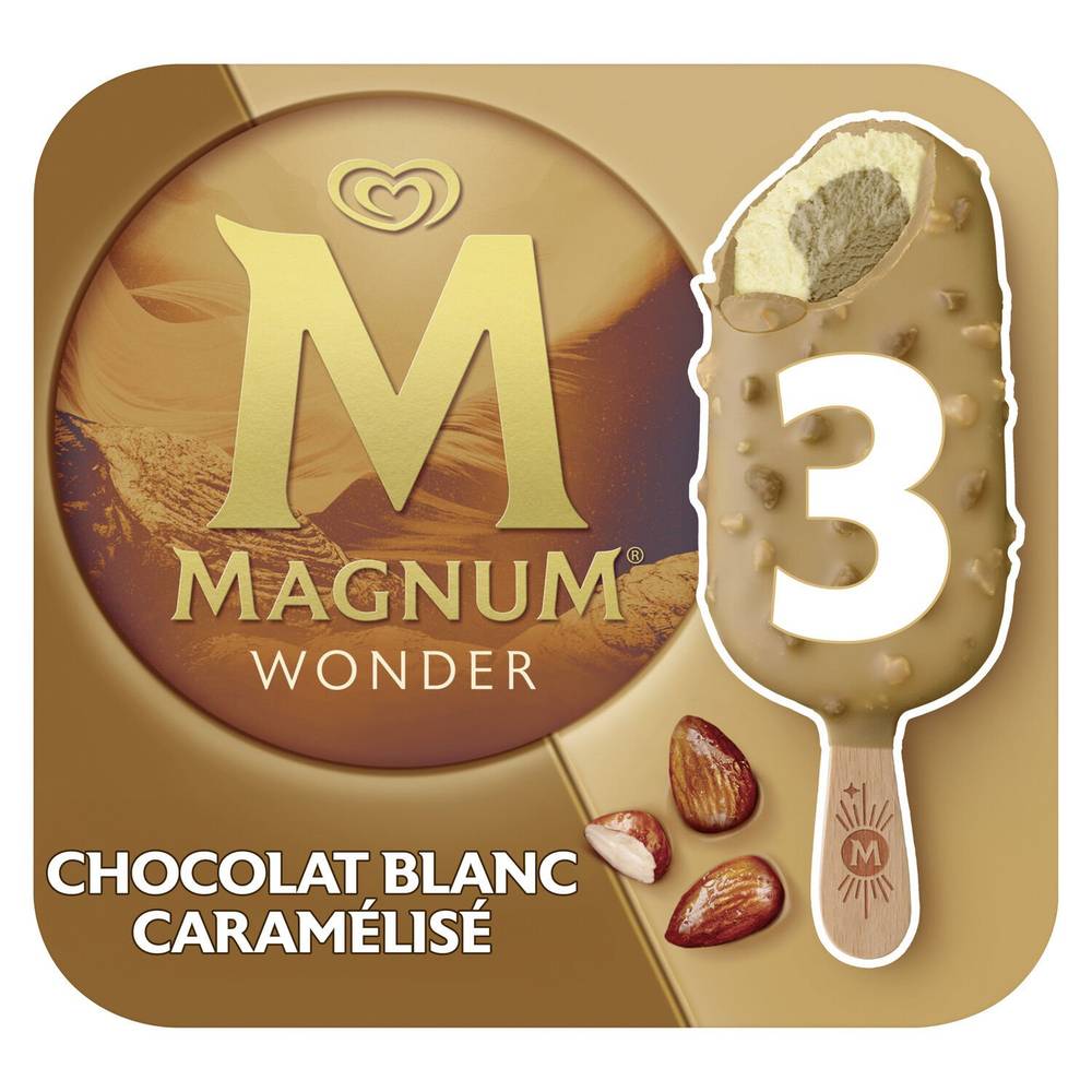 Magnum - Bâtonnets de crème glacée (chocolat blanc - caramélisé)