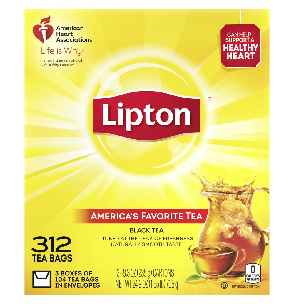 Lipton 100 % Natural America's Favorite Tea (3 x 104 ct)