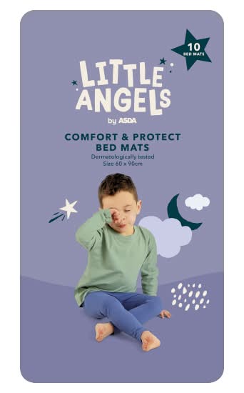 ASDA 60 Cm X 90 Cm, Little Angels Comfort and Protect Bed Mats (10 pack)