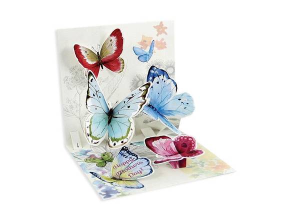 Up With Paper Butterflies Of Spring Pop-Up Greeting Card (1 ct)