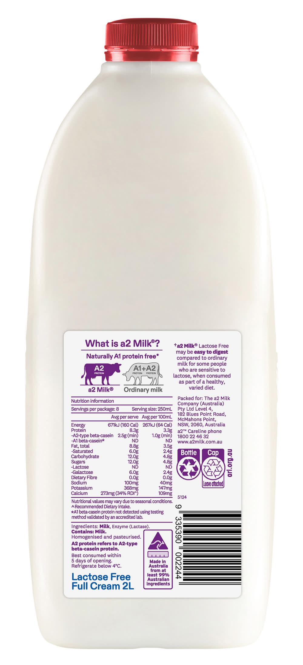 a2 Milk Lactose Free Full Cream Milk Delivery Near Me | Order