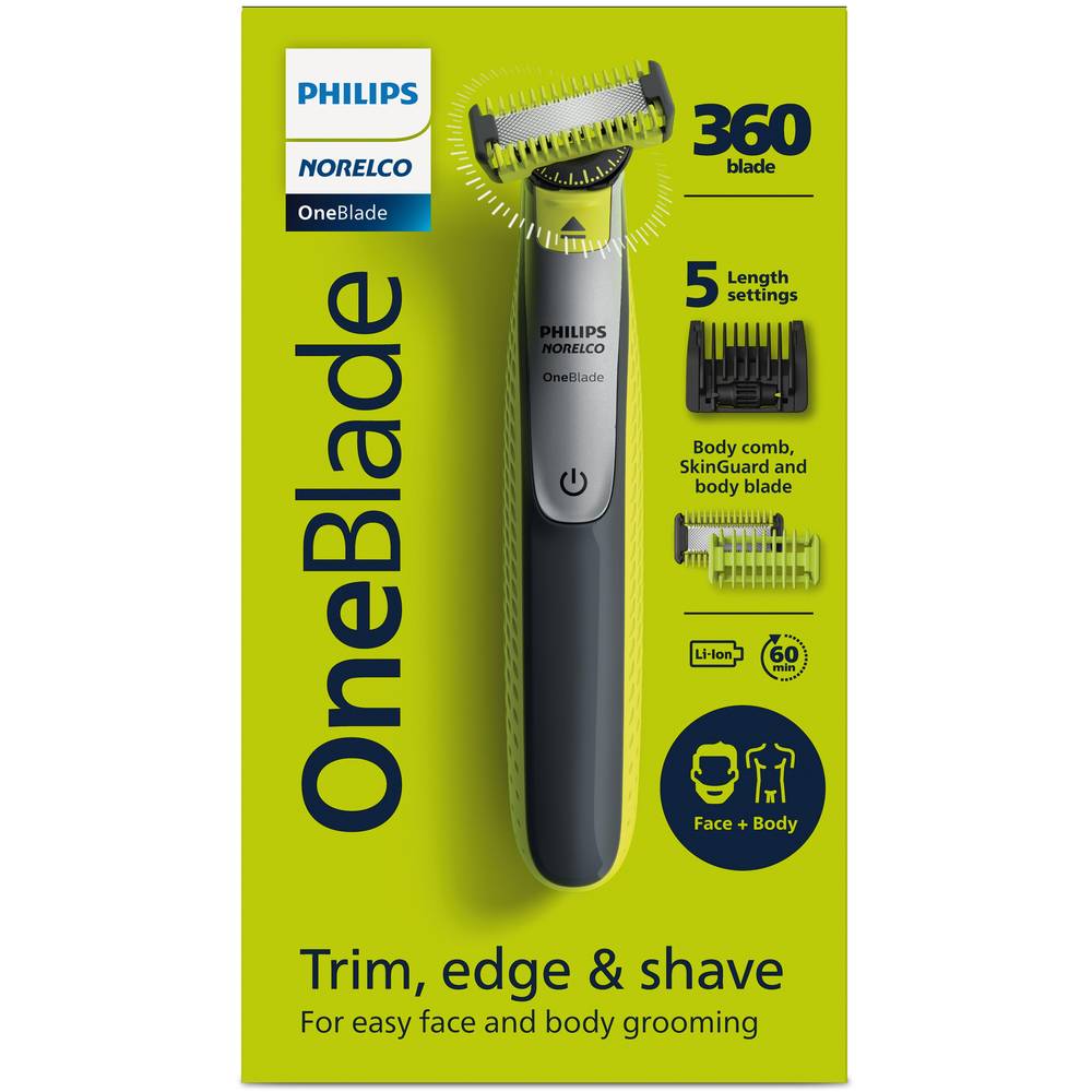 Philips Norelco Oneblade Face + Body Electric Trimmer And Shaver