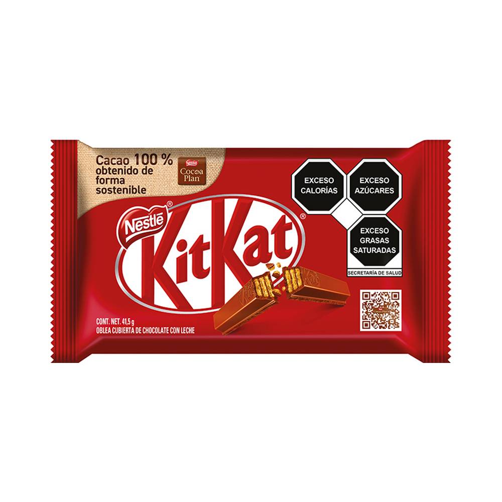 Kit kat oblea cubierta de chocolate con leche