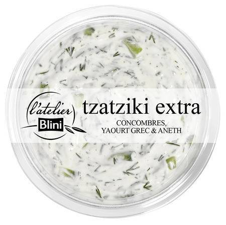 L'atelier blini tzatziki extra concombre frais, yogurt à la grec et aneth