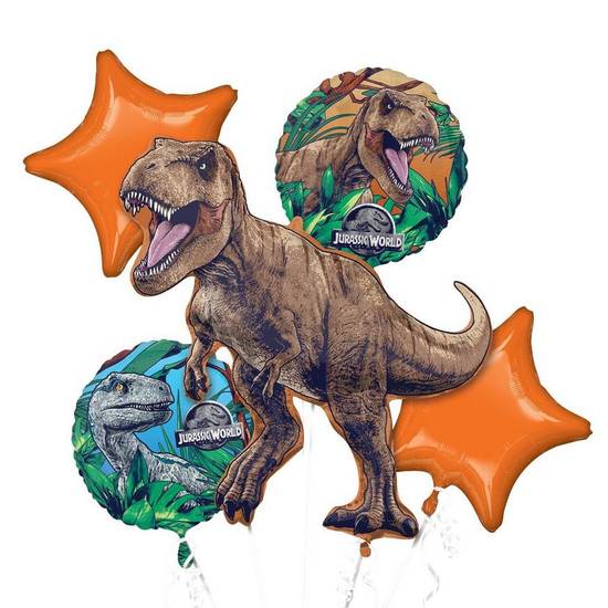 Uninflated Jurassic World Foil Balloon Bouquet, 5pc