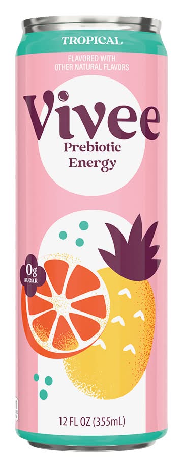 Vivee Prebiotic Energy Drink, Tropical (12 fl oz)