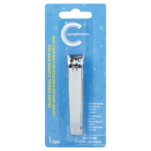 Compliments Toenail Clipper with File Footcare Deluxe