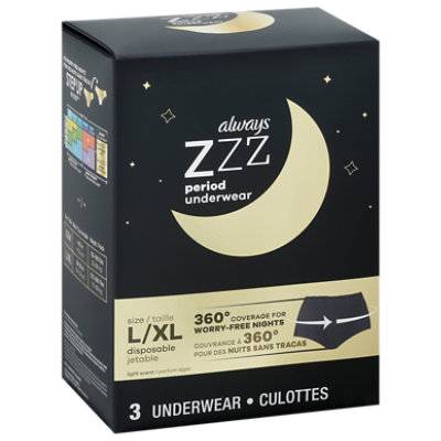 Always Zzz Overnight Period Underwear Large (3 ct)
