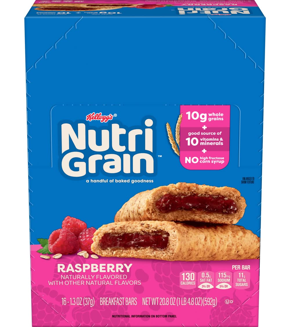 Kellogg'S Raspberry Nutri Grain Cereal Bar (16 ct, 1.3 oz)