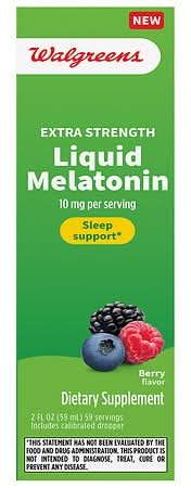 Walgreens Extra Strength Liquid Melatonin Sleep Support, Berry (2 fl oz)