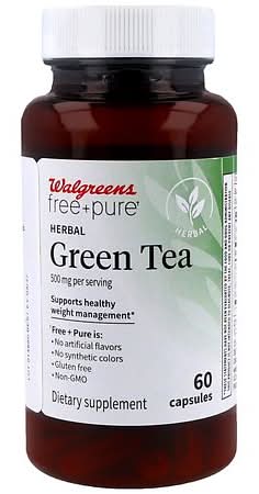 Walgreens Free & Pure Green Tea Capsules 500 mg (60 ct)