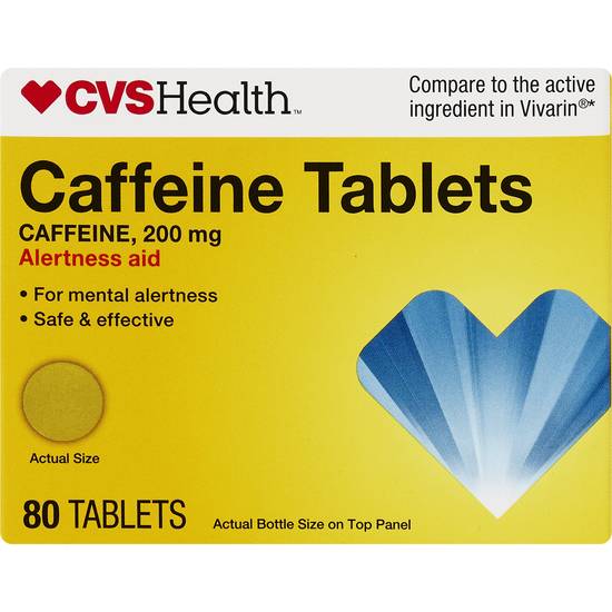CVS Health Caffeine 200 MG Tablets, 80 CT