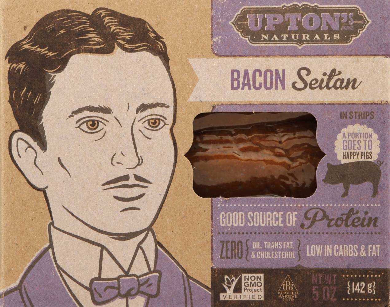 Upton's Naturals Protein Seitan in Strips, Bacon (5 oz)