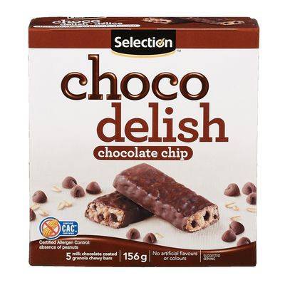 Selection barres tendres granola aux pépites de chocolat, choco délice (5 barres) - choco delish chocolate chip granola chewy bars (5 units)