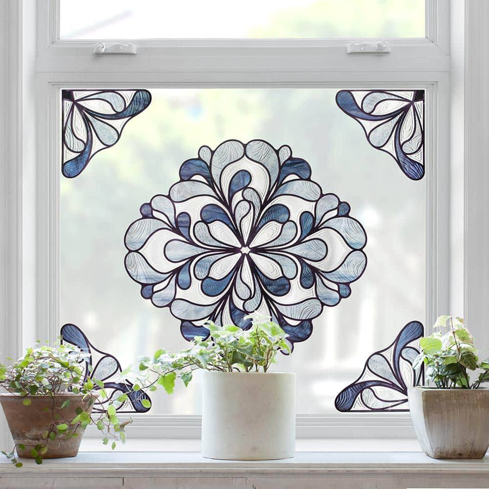 Artscape 12 In. X 12 In. Capri Slate Medallion Decorative Window Film