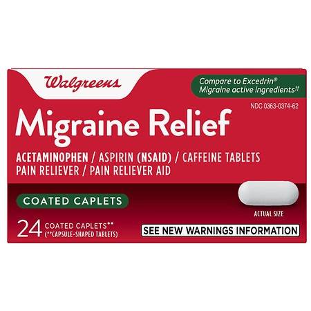 Walgreens Migraine Relief, Acetaminophen, Aspirin (nsaid) and Caffeine Tablets