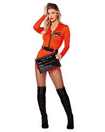 Adult Convict Romper Costume (Adult Medium)