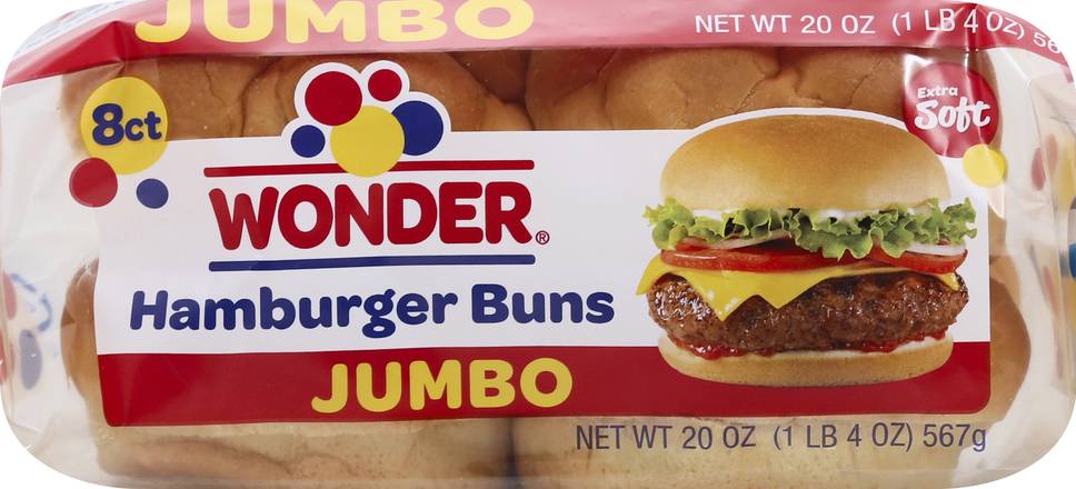 Wonder Jumbo Hamburger Buns (8 ct)