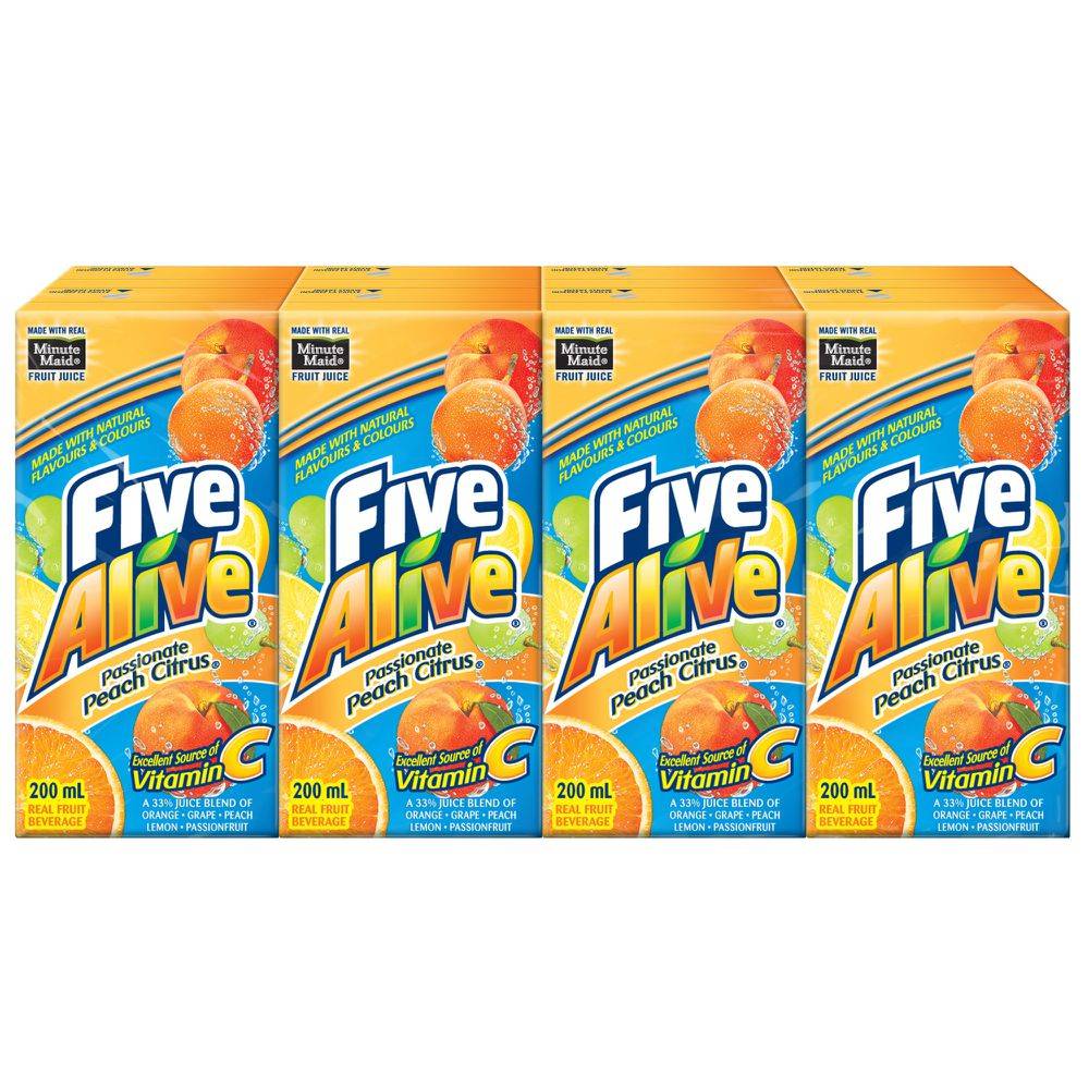 Five Alive Passionate Peach Citrus Juice (8 x 200 ml)