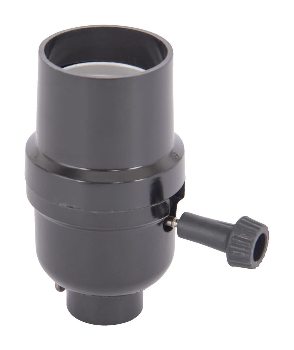 Project Source 3-Way 250 -Watt Plastic Turn knob Lamp Socket , Black