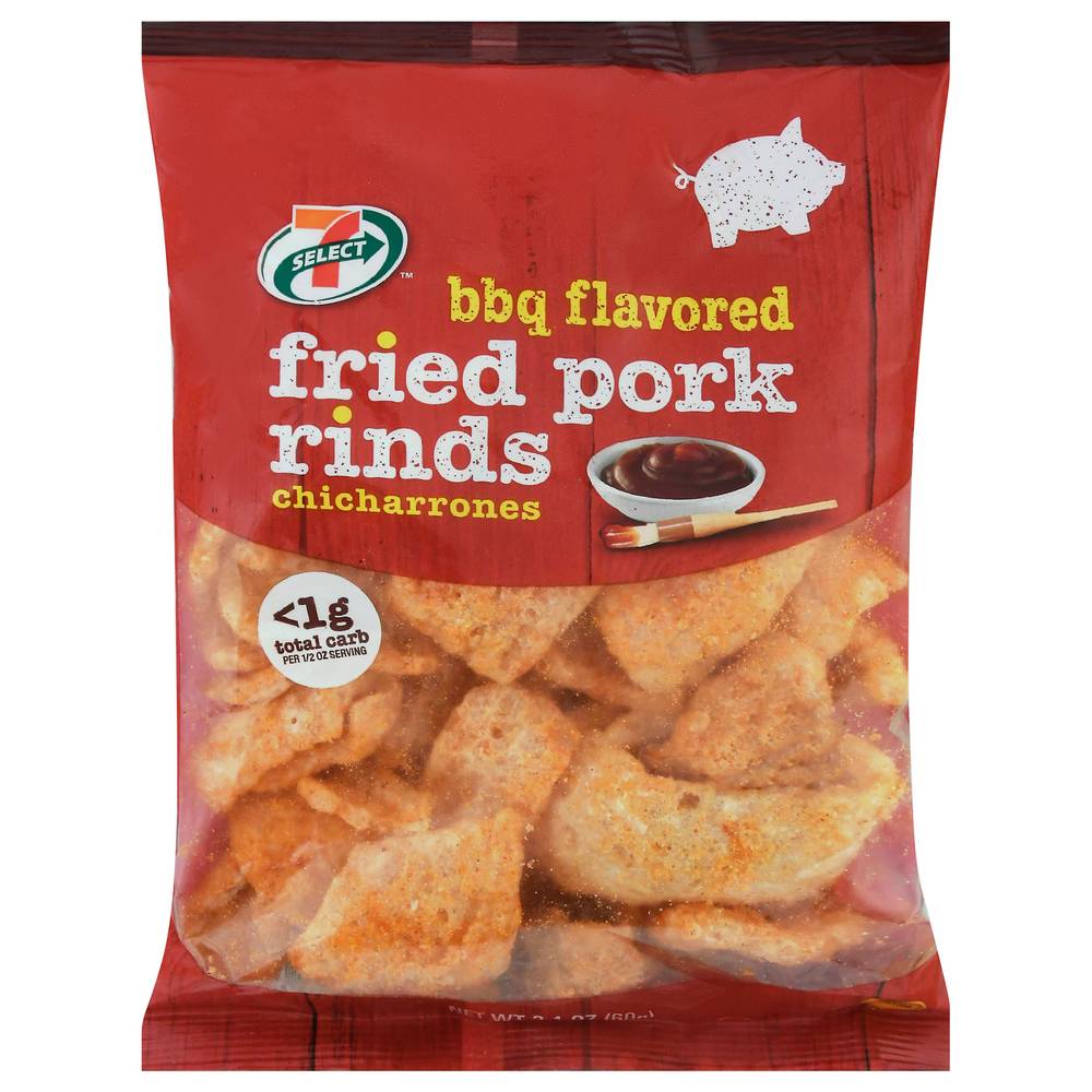 7-Select Fried Pork Rinds Flavored Chicharrones, Bbq (2.1 oz)