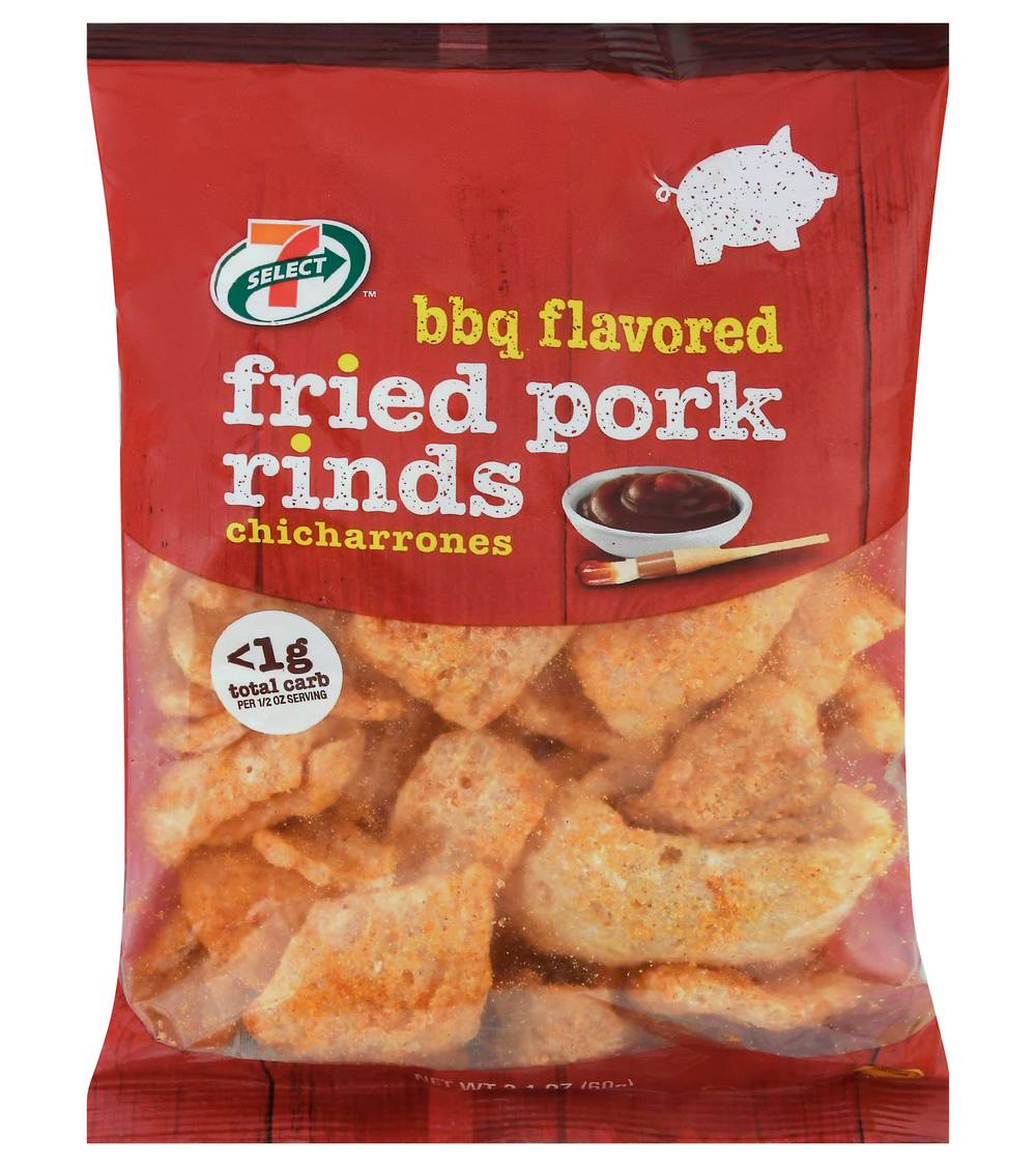 7-Select Fried Pork Rinds Flavored Chicharrones, Bbq (2.1 oz)