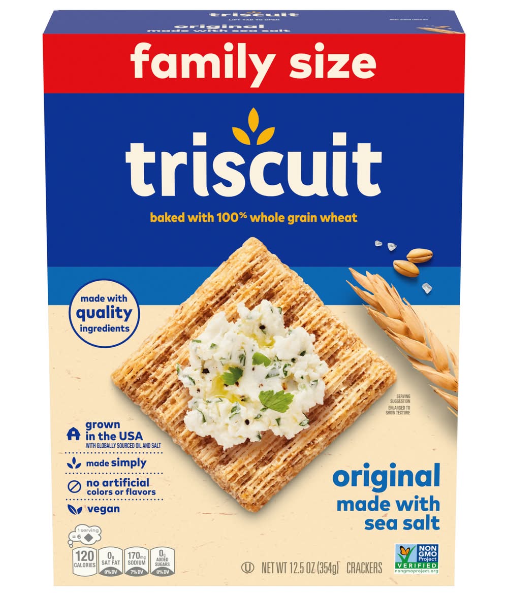Triscuit Original Whole Grain Wheat Crackers Family Size (12.5 oz)