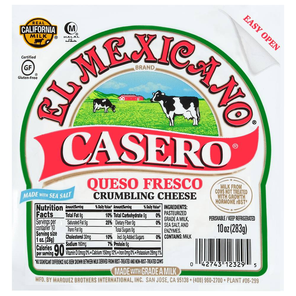 El Mexicano Casero Queso Fresco Whole Milk Cheese (10 oz)