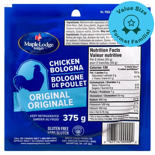 Maple Lodge Farms Original Chicken Bologna (375 g)