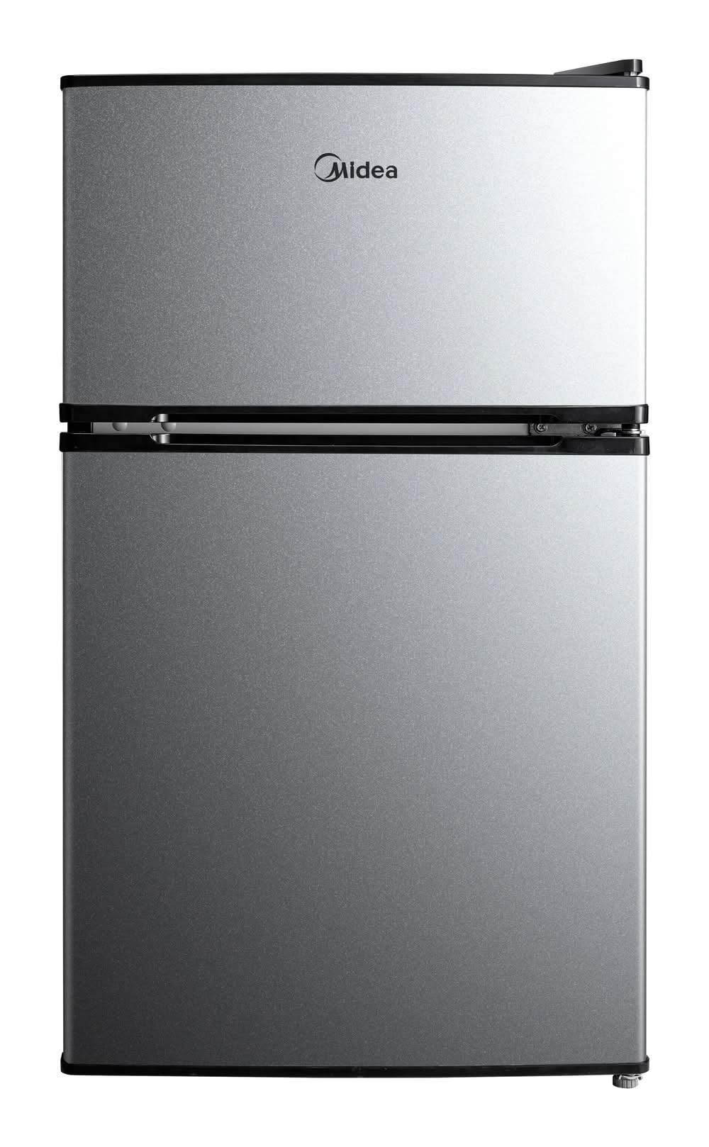 Midea Stainless Steel Double Door Compact Refrigerator, Silver